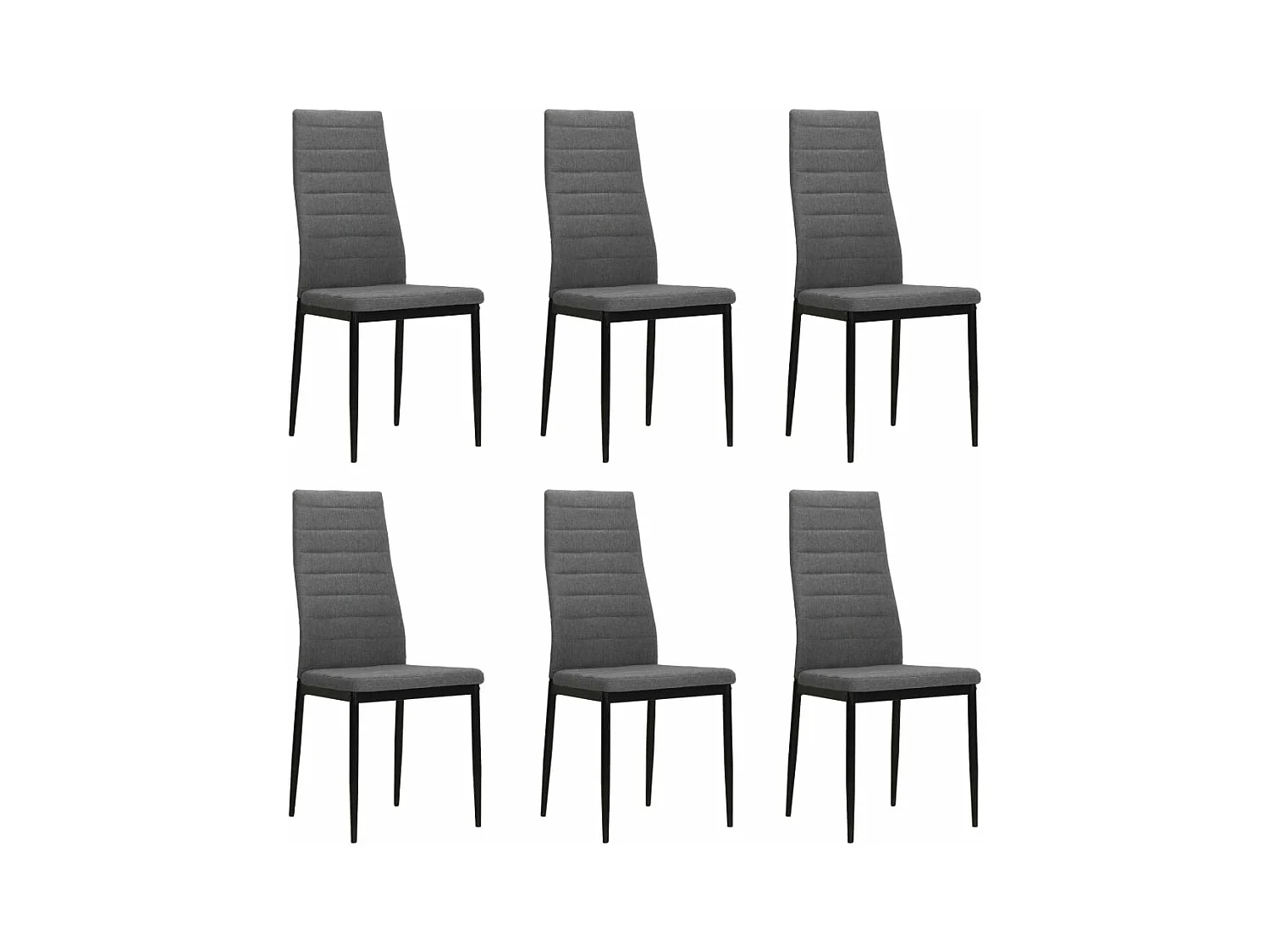 Chaises à manger Lot de 6 gris clair tissu REO89139