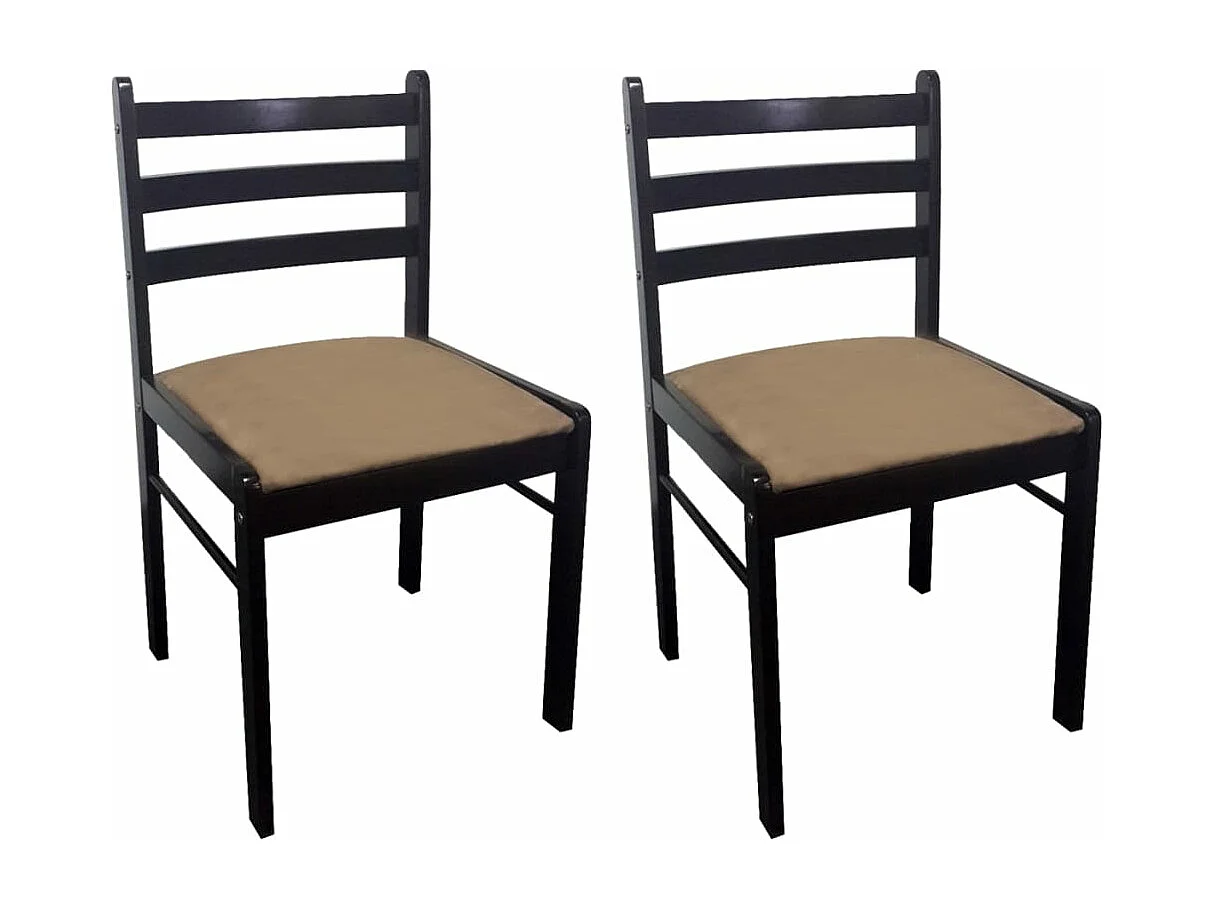 Eetkamerstoelen 2 st massief rubberwood en fluweel bruin NL210320