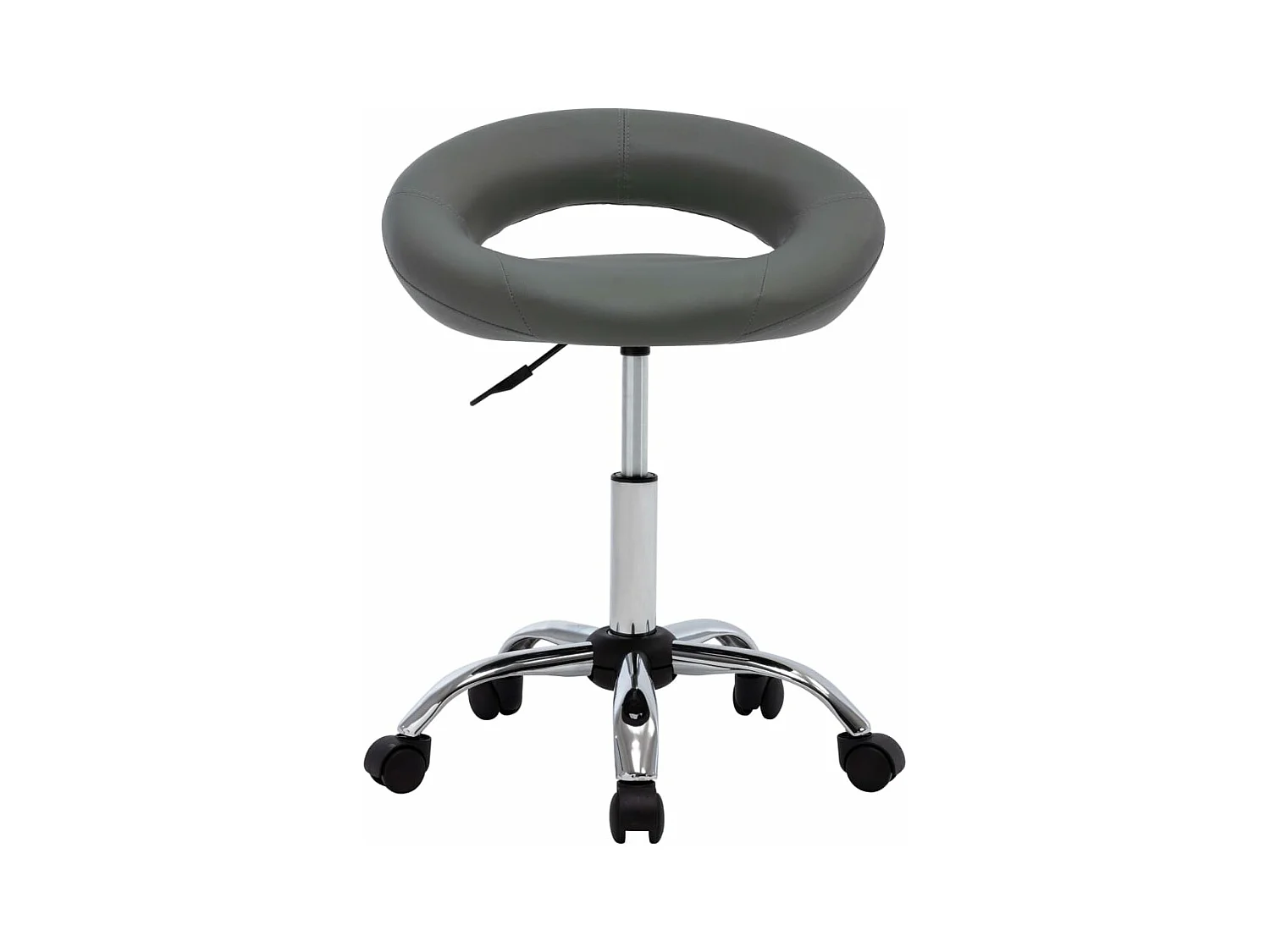 Silla de comedor giratoria de cuero sintética gris ES140946