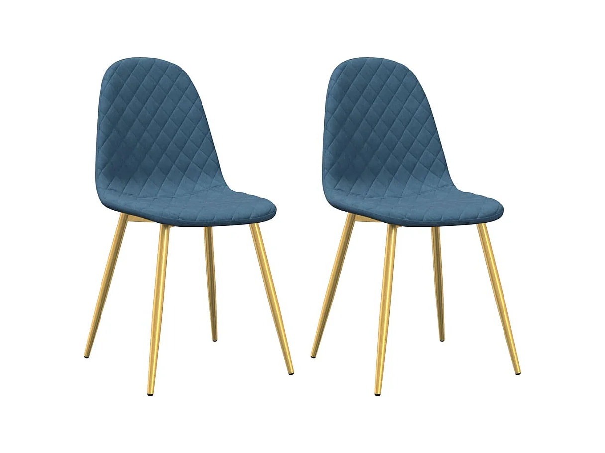 Chaises à manger Lot de 2 Bleu Velours REO64726