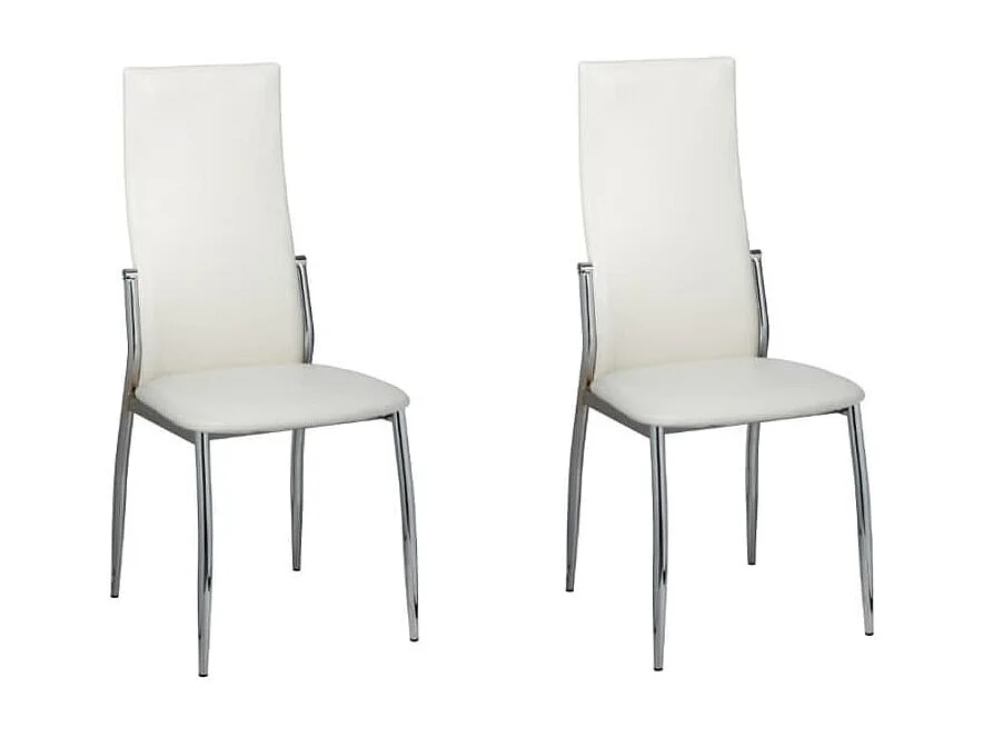 Cadeiras de jantar 2 pcs couro artificial branco PT662972