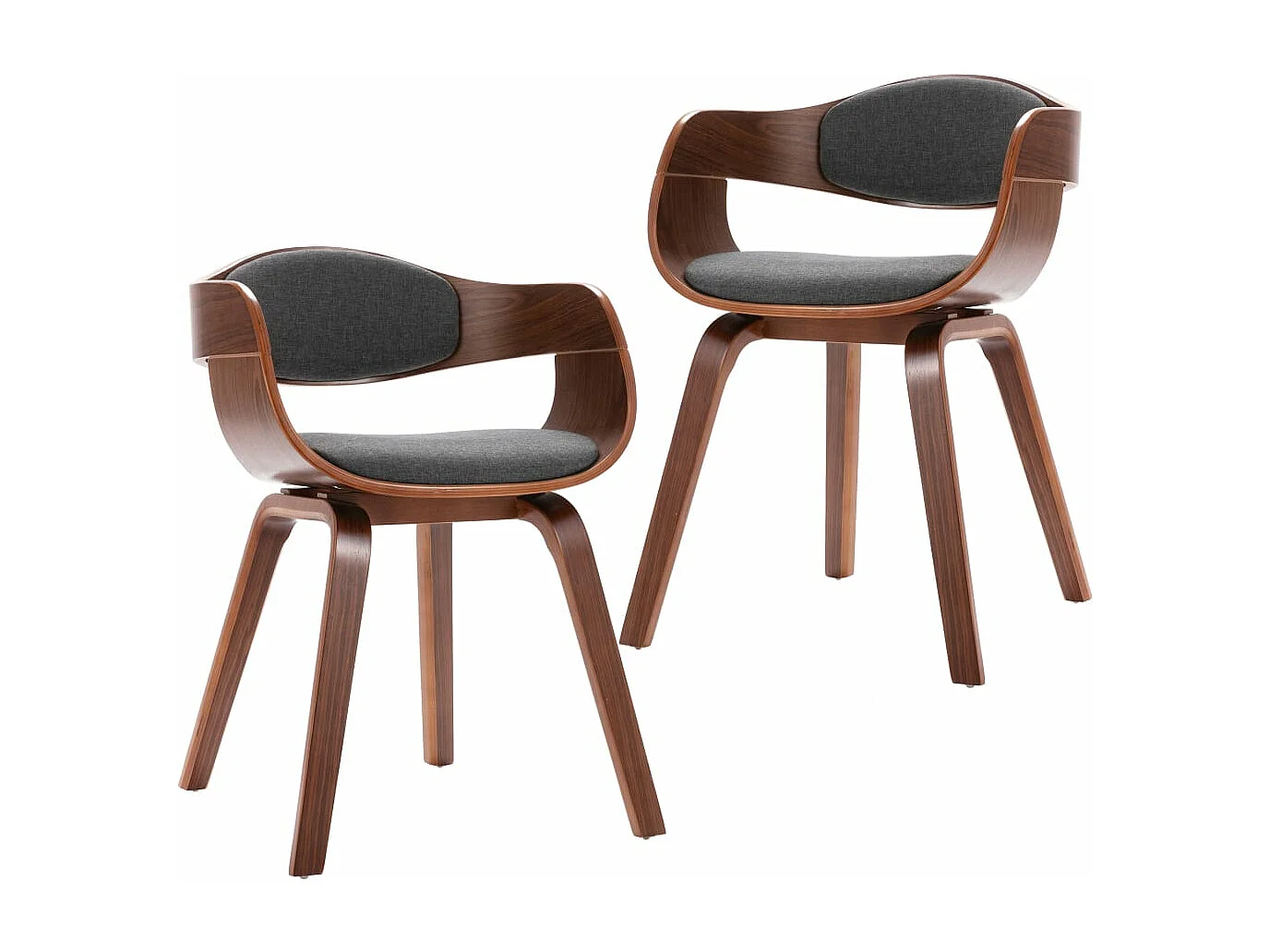 2er-set-Stühle| Esszimmerstühle Bugholz und Grau Stoff -gkd204436