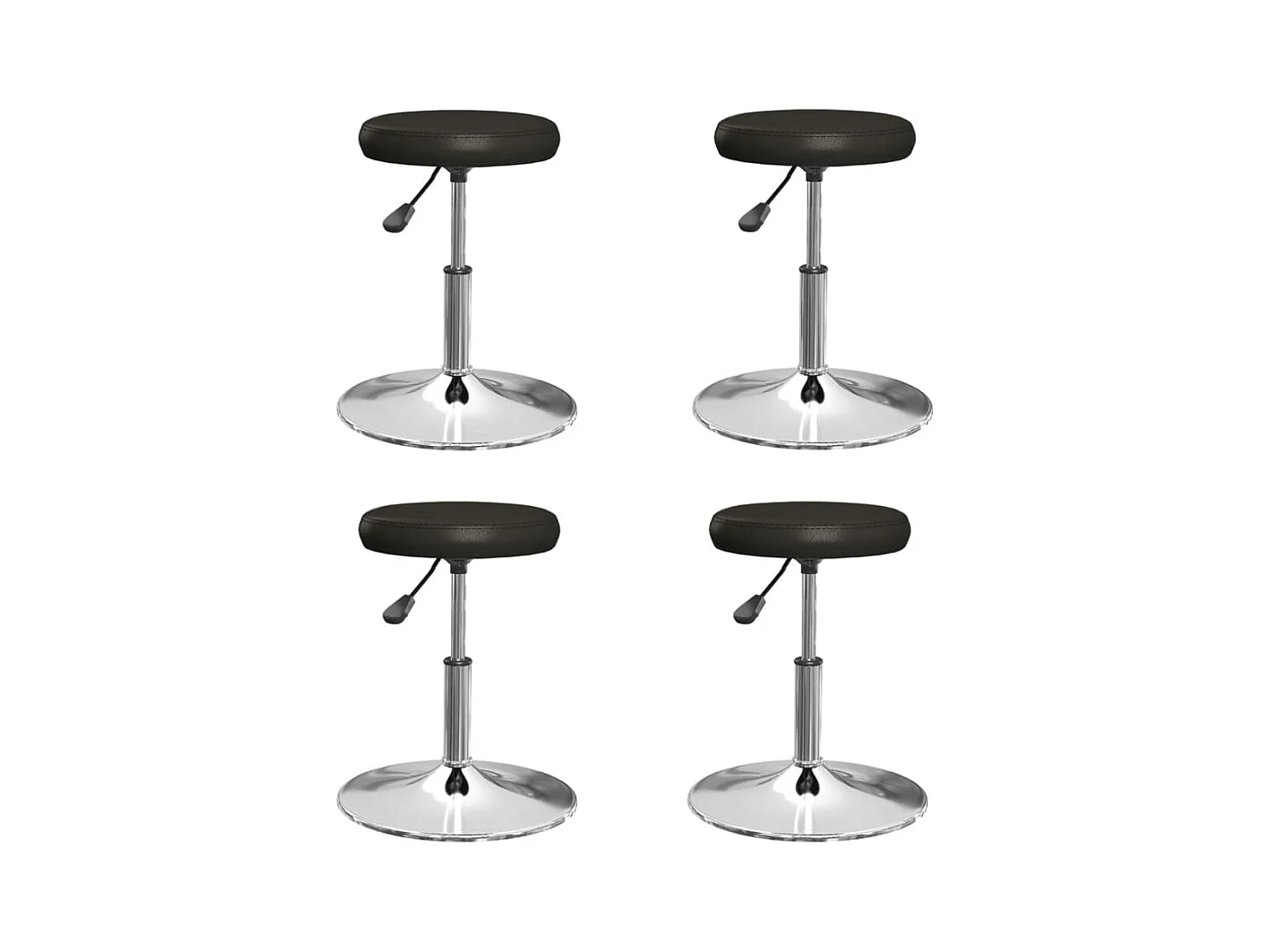 Chaises à manger Lot de 4 noir similicuir REO22251