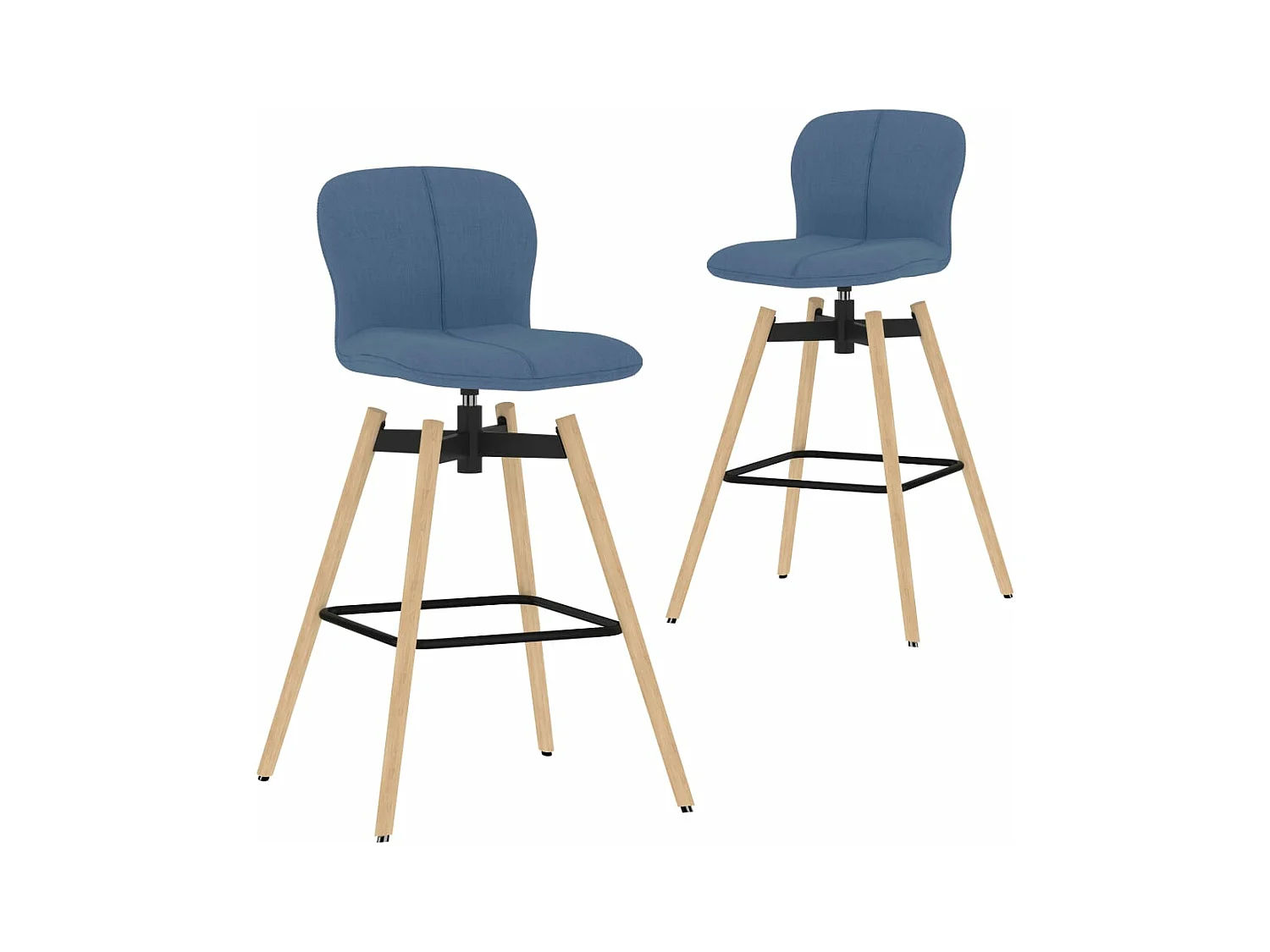 Eetkamerstoelen 2 st draaibaar stof blauw NL661308