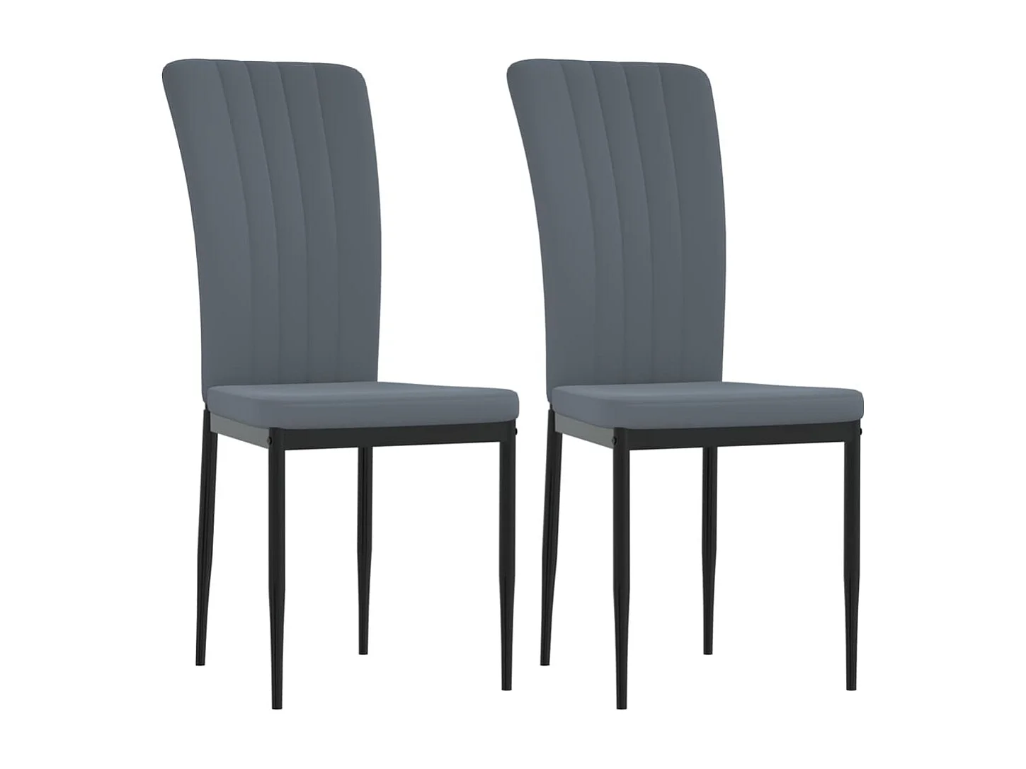 Chaises à manger Lot de 2 Gris foncé Velours REO71578
