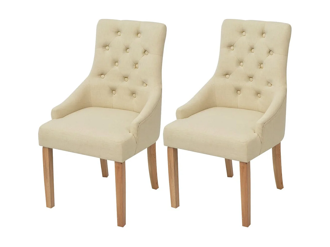 Chaises à manger Lot de 2 crème tissu REO23678