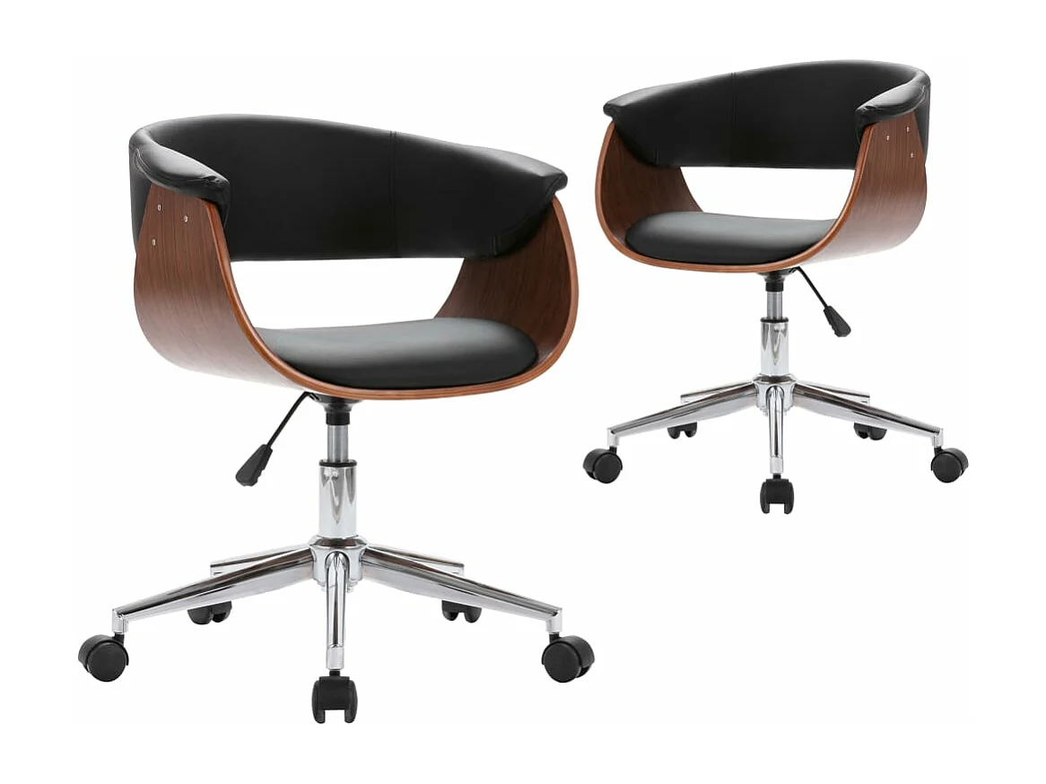 Cadeiras de jantar giratórias 2 pcs couro artificial preto PT491084