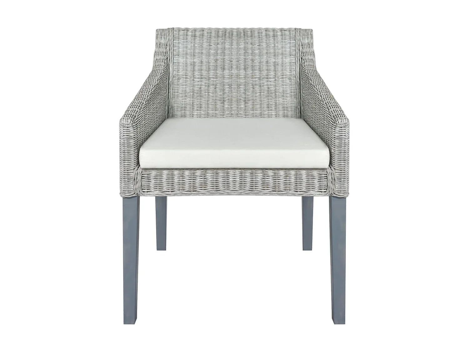 Eetkamerstoelen 2 st met kussens natuurlijk rattan grijs NL539737