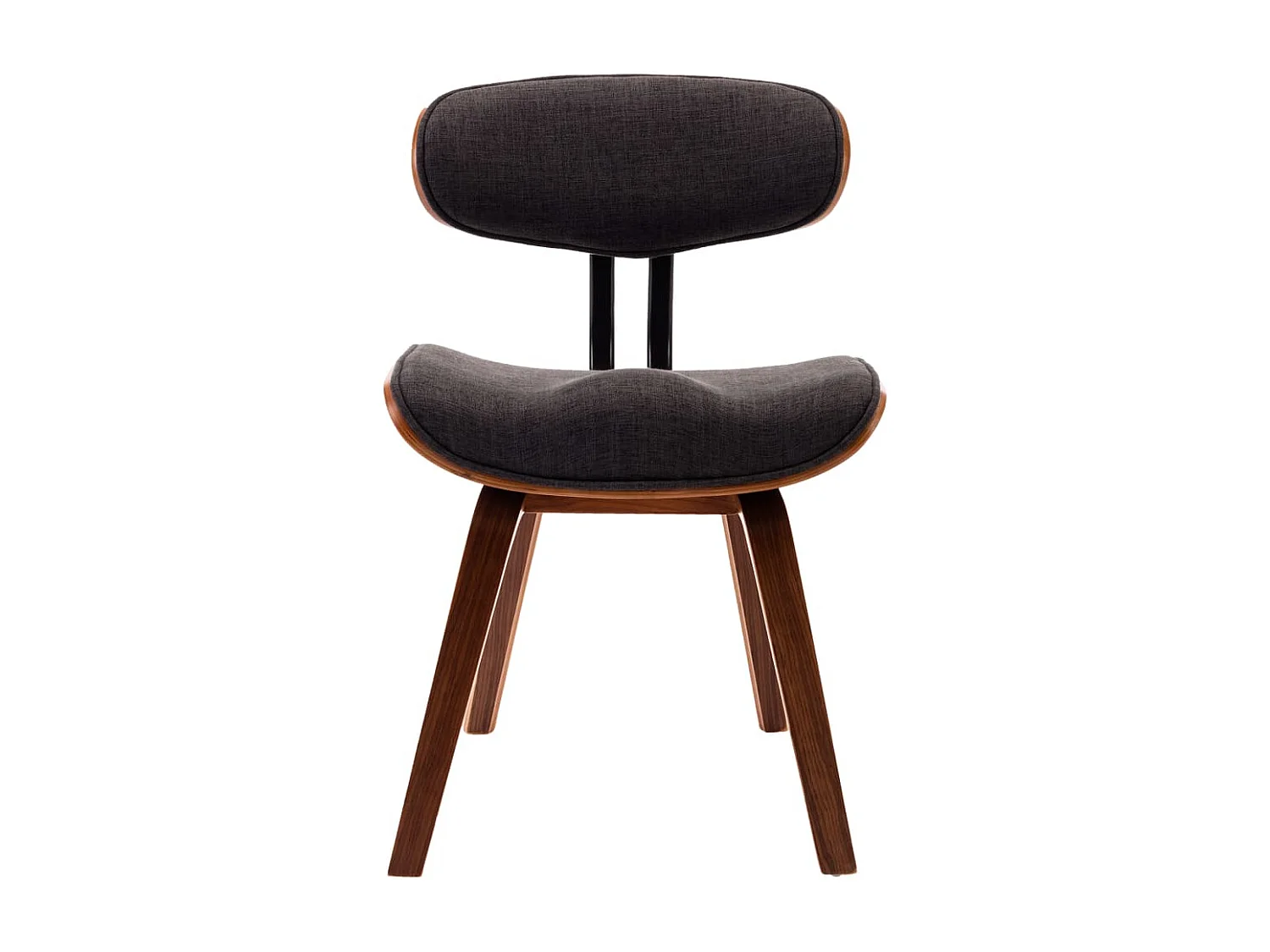 Chaises à manger Lot de 2 gris bois courbé et tissu REO23283