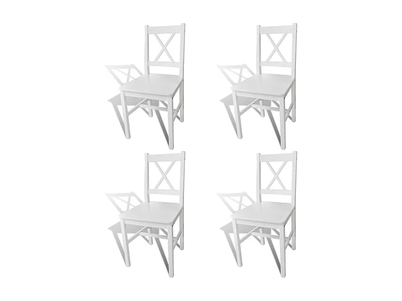Chaises à manger Lot de 4 blanc bois de pin REO31547