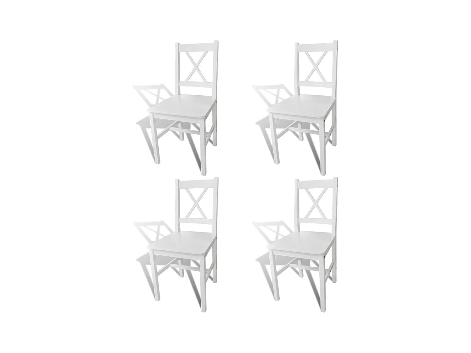 Chaises à manger Lot de 4 blanc bois de pin REO31547