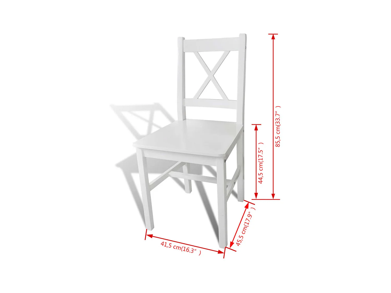 Eetkamerstoelen 4 st grenenhout wit NL514193