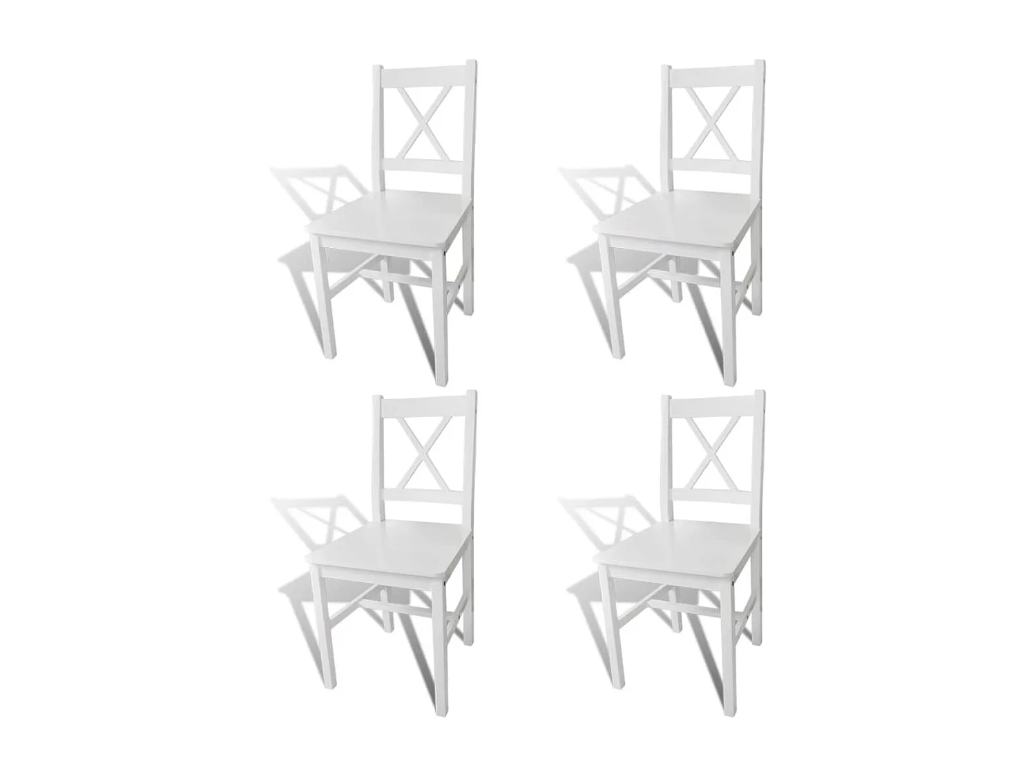 Juego de 4 Sillas de comedor madera de pino blanco ES616081