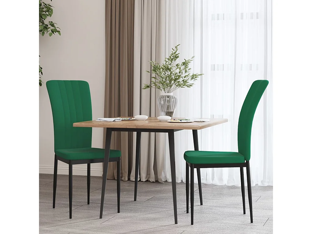 2er-set-Stühle| Esszimmerstühle Dunkelgrün Samt -gkd330343