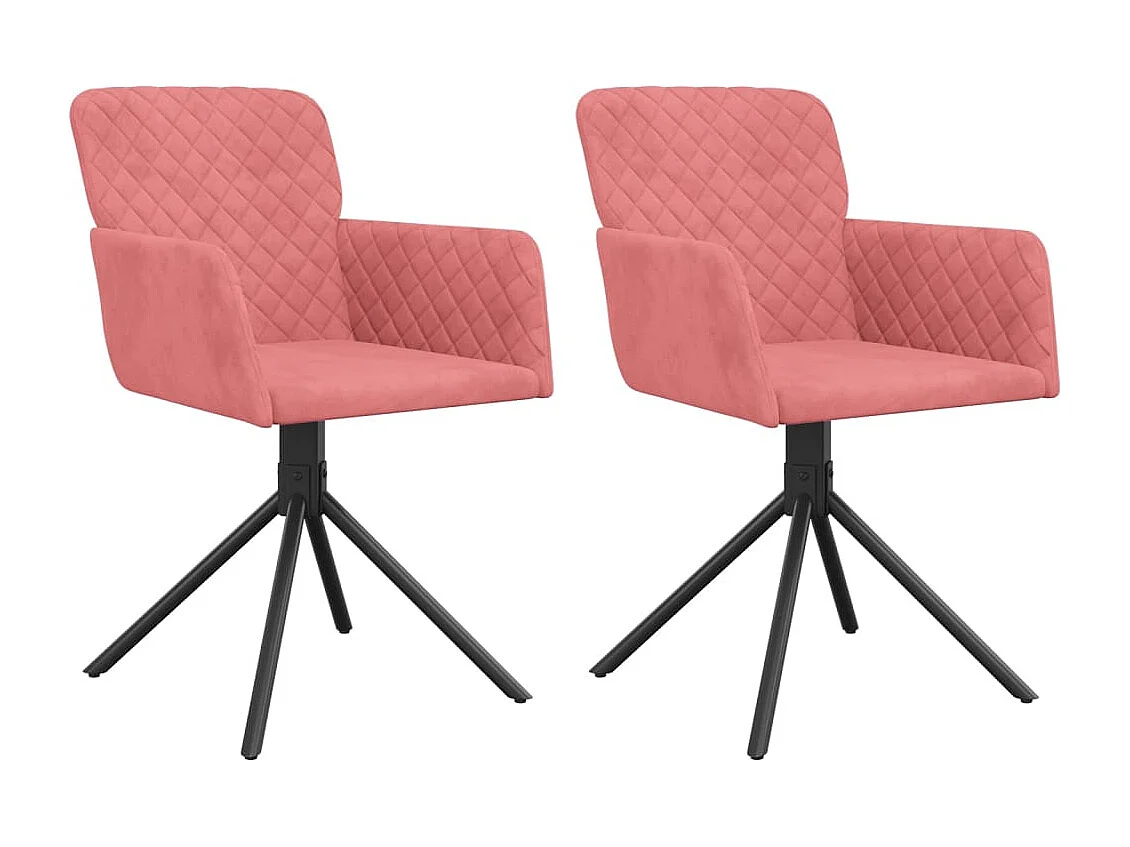 2er-set-Stühle| Esszimmerstühle Drehbar Rosa Samt -gkd329892
