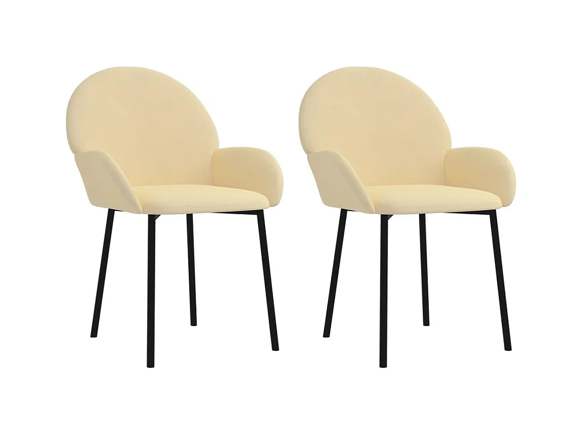 2er-set-Stühle| Esszimmerstühle Creme Samt -gkd879874