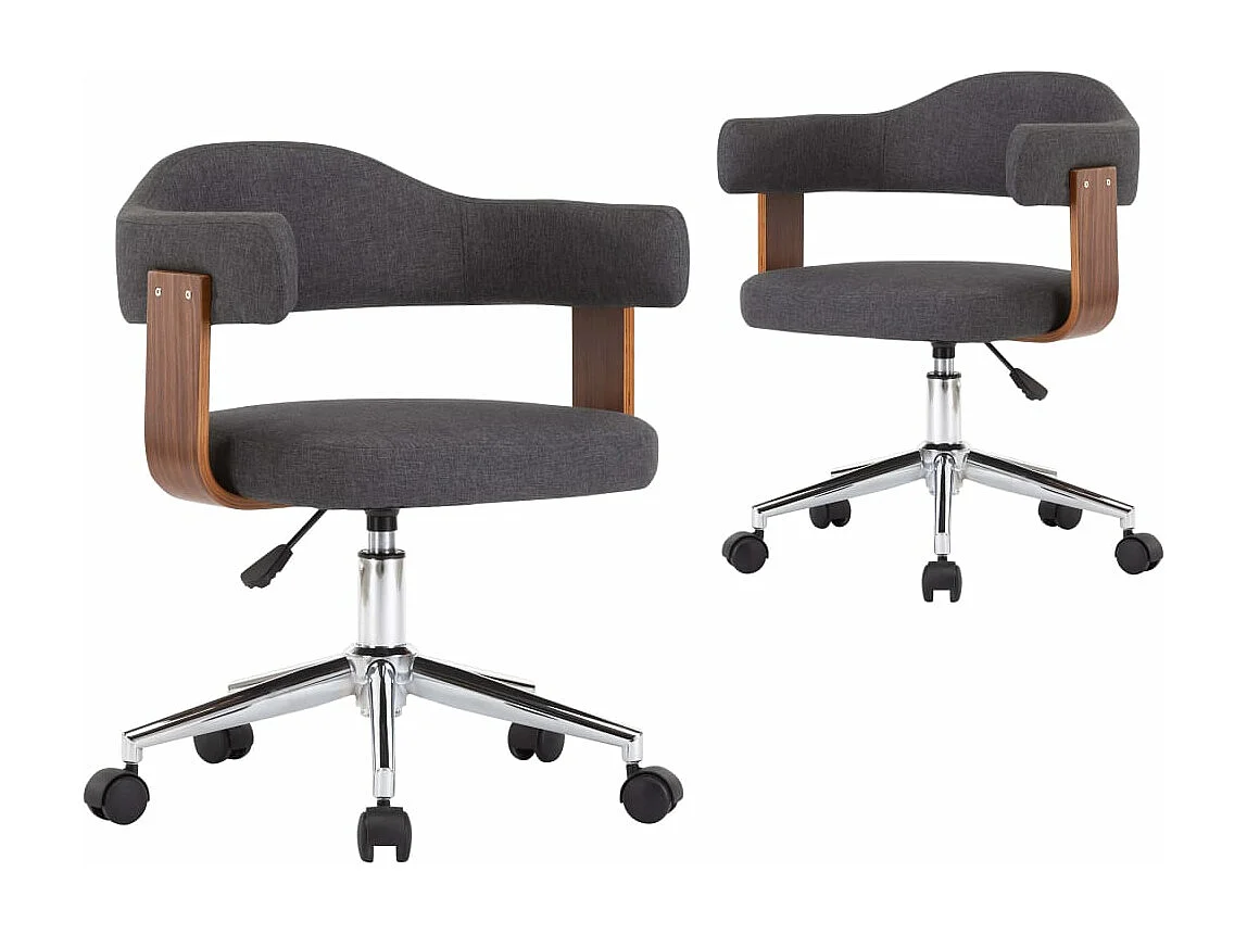 Juego de 2 Sillas de comedor girartorias madera curvada y tela gris ES130290
