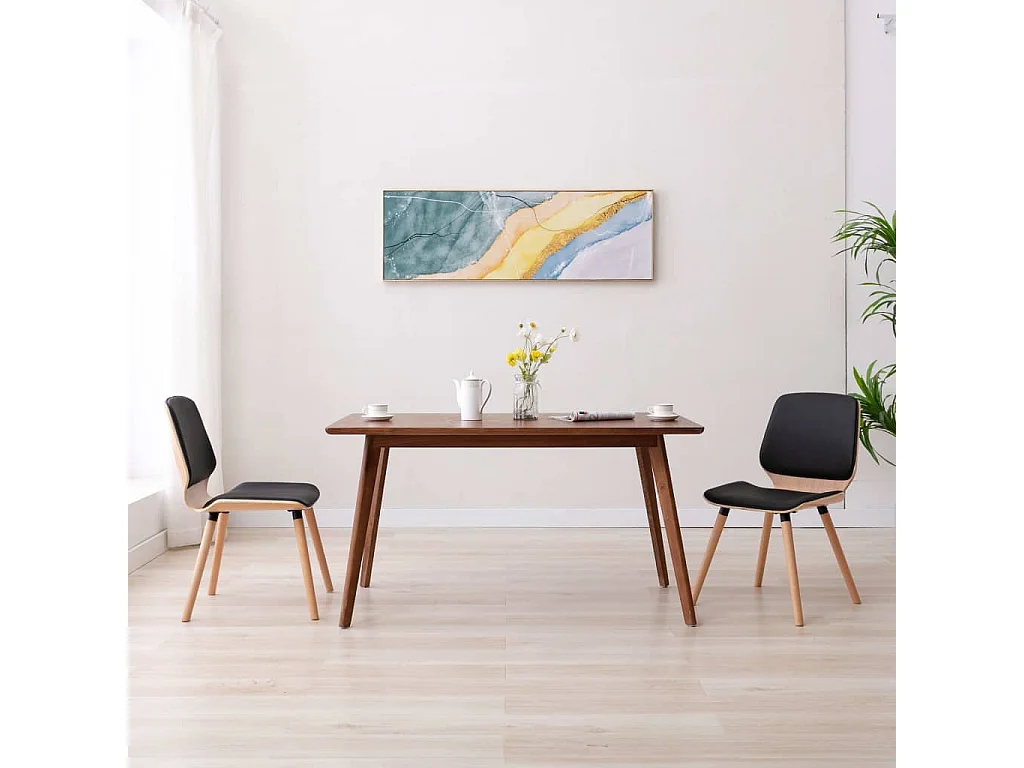 Eetkamerstoelen 2 st kunstleer zwart NL567658