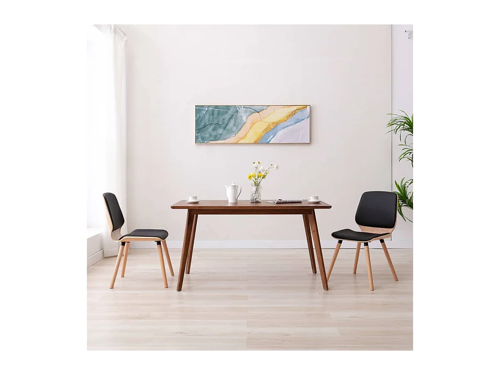 Eetkamerstoelen 2 st kunstleer zwart NL567658