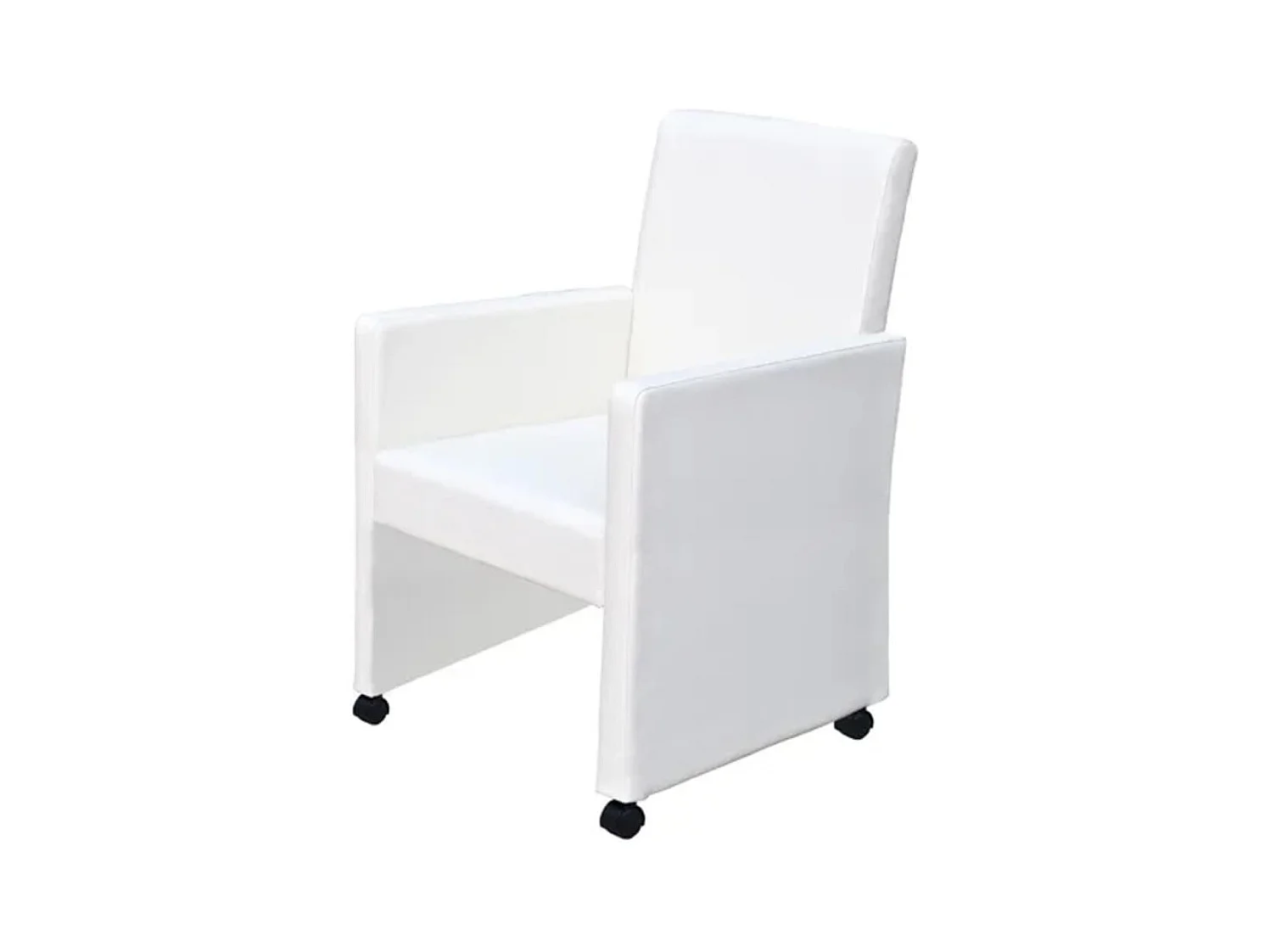 Chaises à manger Lot de 2 blanc similicuir REO91128