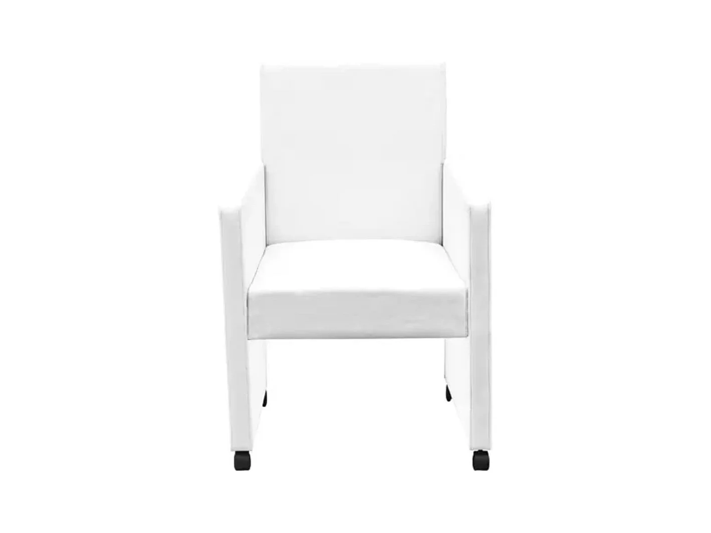 Chaises à manger Lot de 2 blanc similicuir REO91128