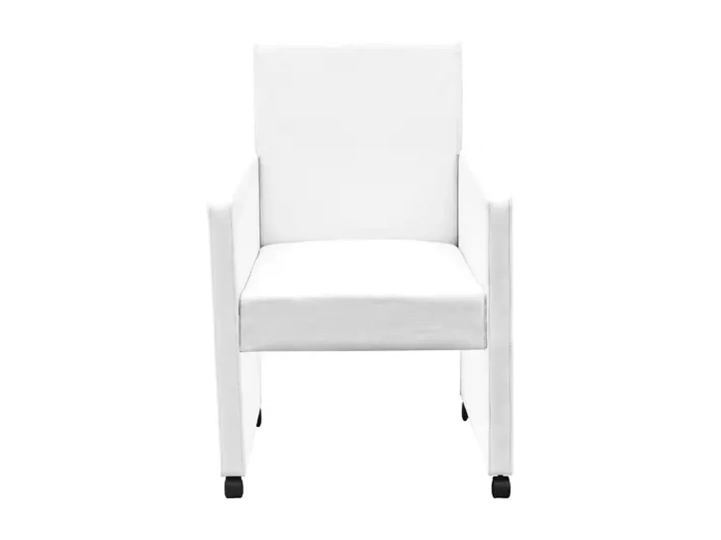 Chaises à manger Lot de 2 blanc similicuir REO91128