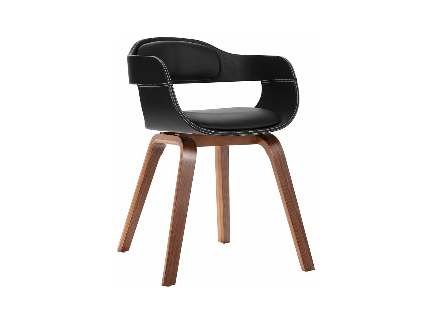 Chaise de salle à manger Bois courbé et similicuir REO69427