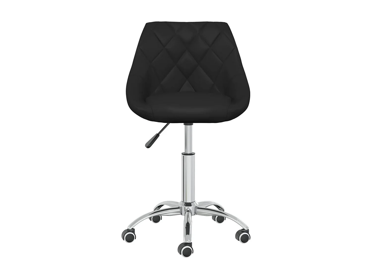 Silla de comedor giratoria cuero sintético negro ES252737