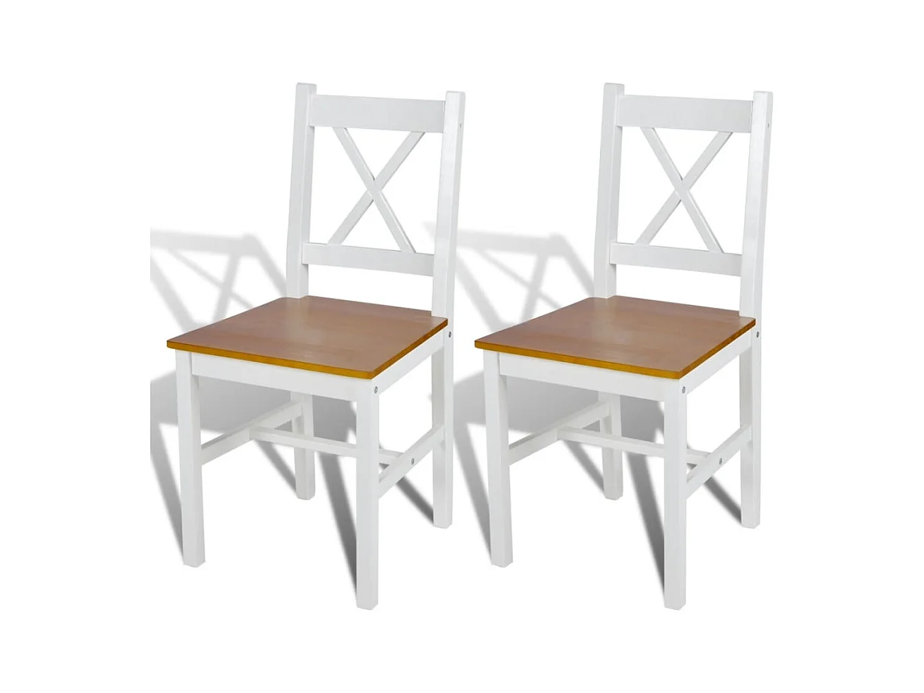 Chaises à manger Lot de 2 blanc bois de pin REO54542