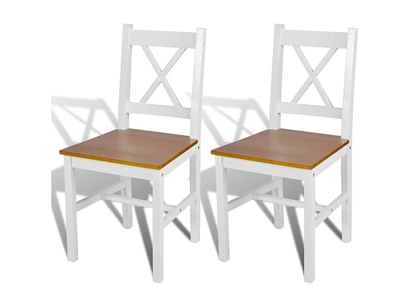 Chaises à manger Lot de 2 blanc bois de pin REO54542