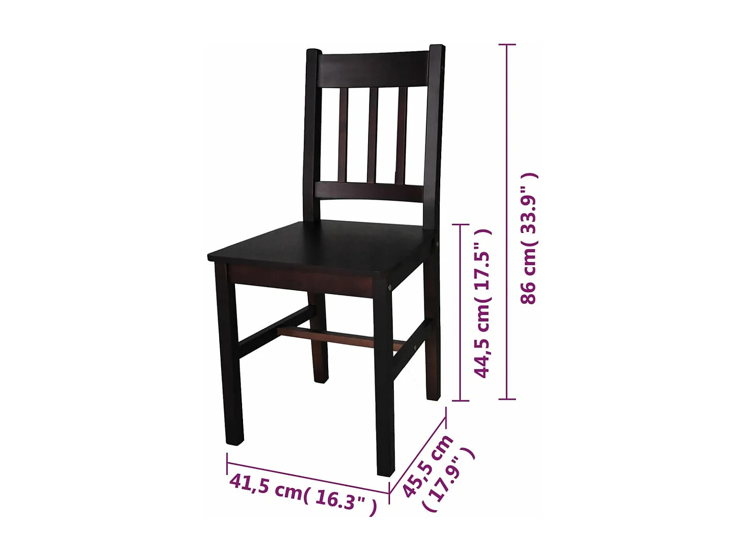 Chaises à manger Lot de 6 marron foncé pinède REO60698