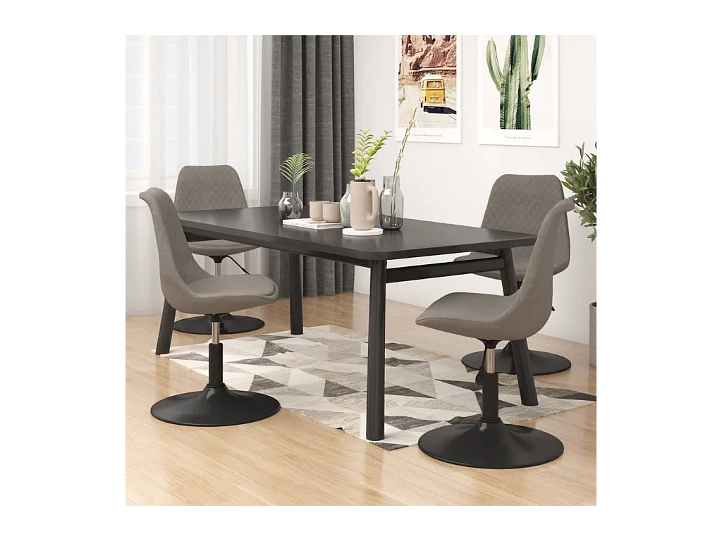 Chaises à dîner pivotantes 4 pcs Gris clair Velours REO82282