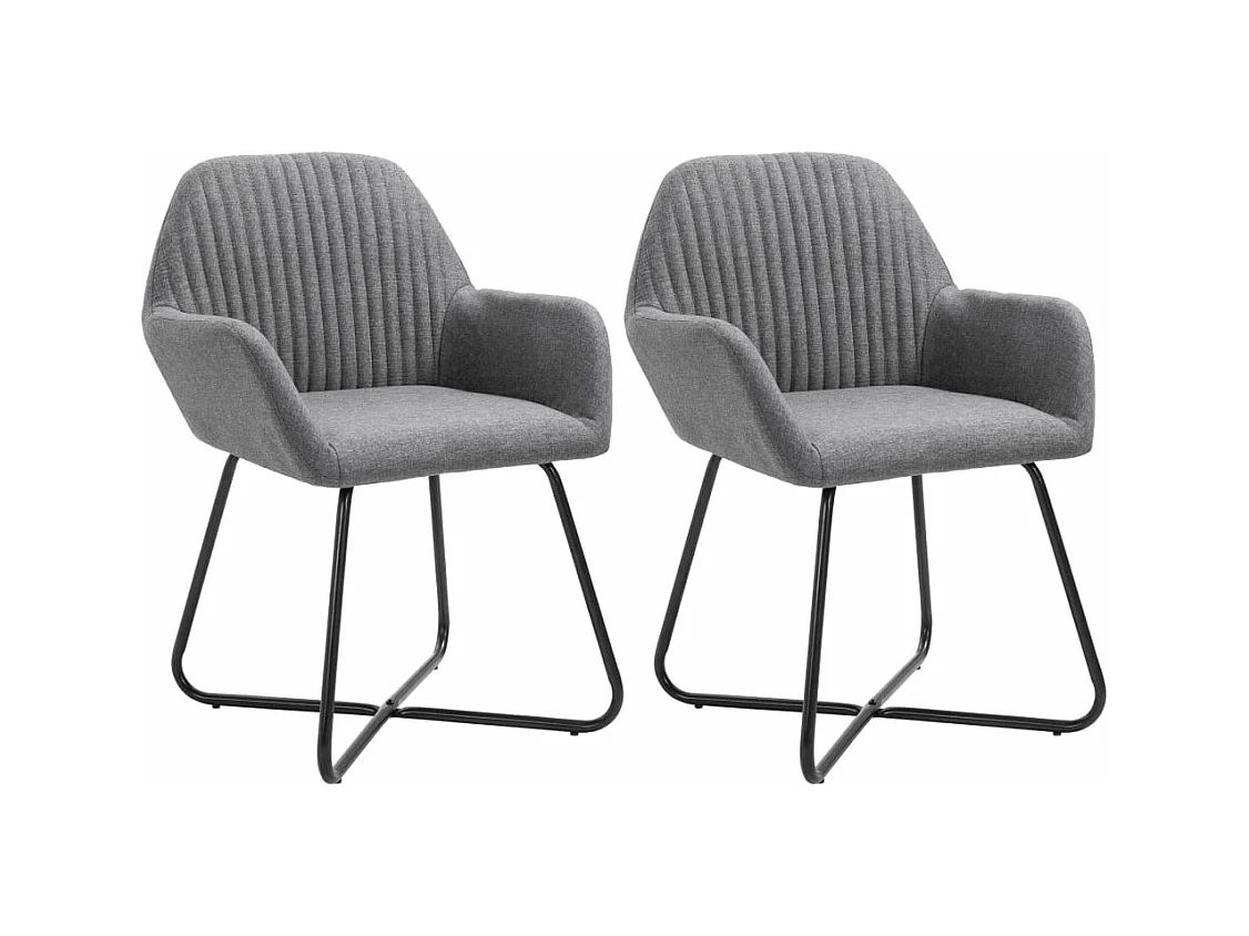 Chaises à manger Lot de 2 gris foncé tissu REO59702