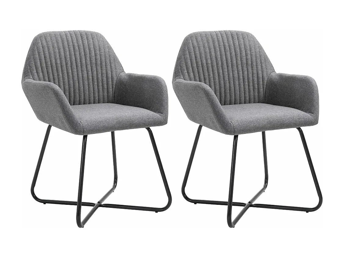 Chaises à manger Lot de 2 gris foncé tissu REO59702
