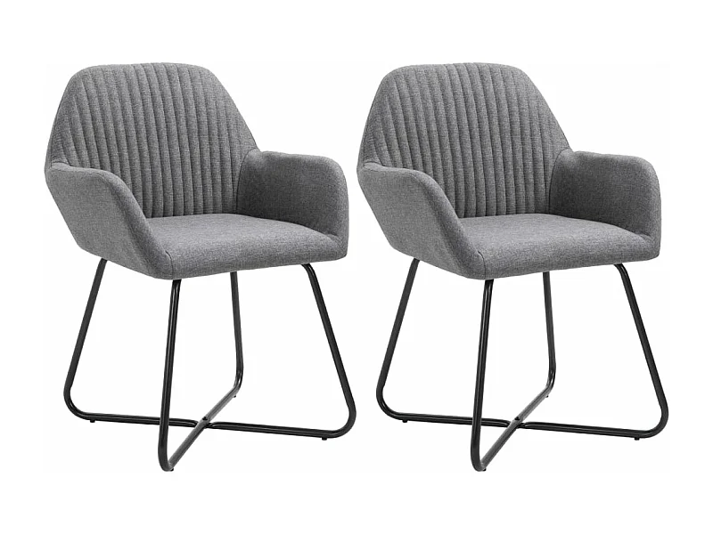 Chaises à manger Lot de 2 gris foncé tissu REO59702