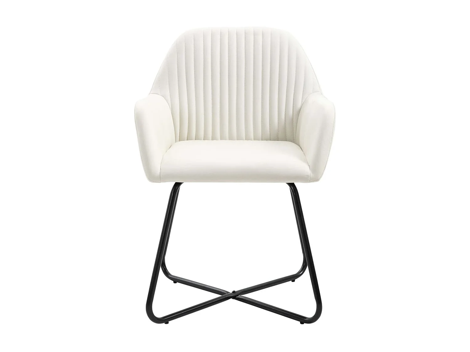 Chaises à manger Lot de 2 crème tissu REO78238