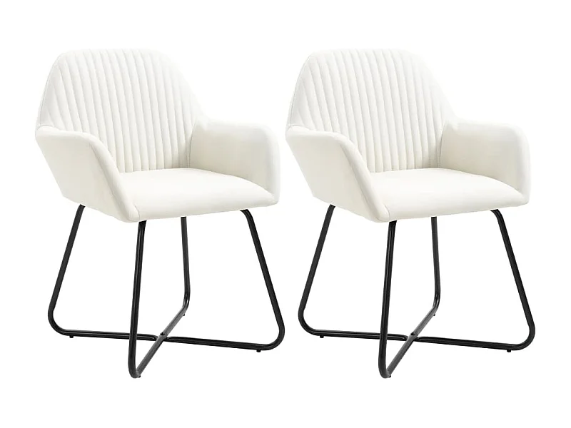 Chaises à manger Lot de 2 crème tissu REO78238