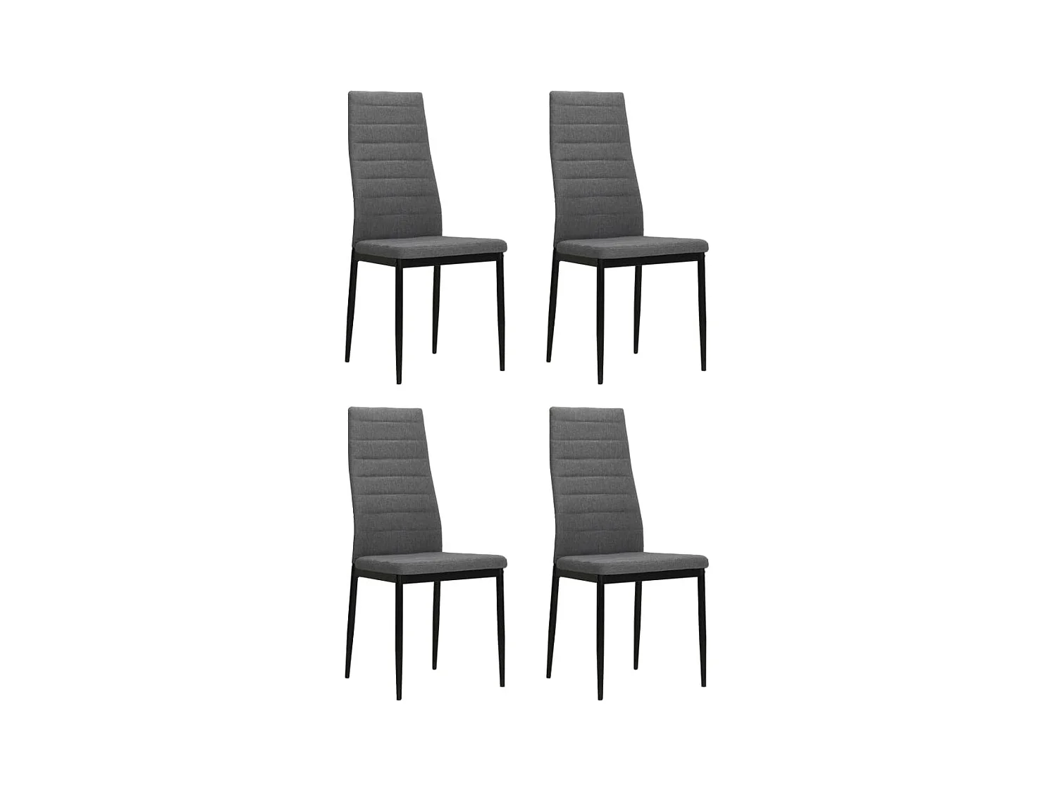 Chaises à manger Lot de 4 gris clair tissu REO41655