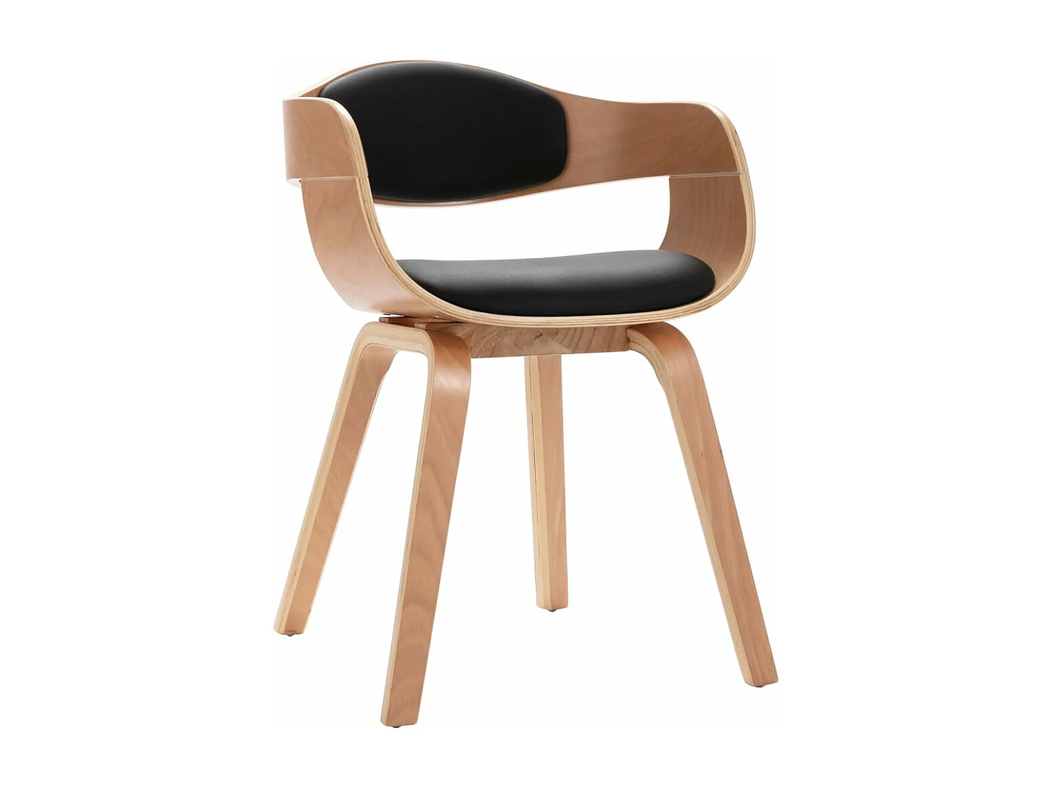 Chaises à manger Lot de 2 bois courbé et similicuir REO65142