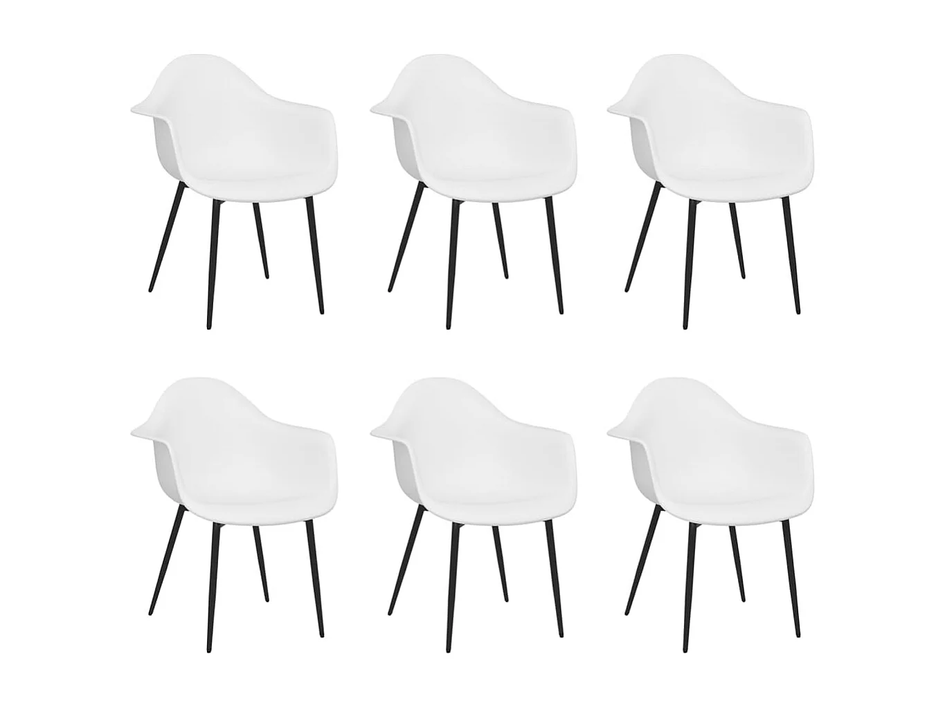 Chaises à manger Lot de 6 blanc PP REO76466