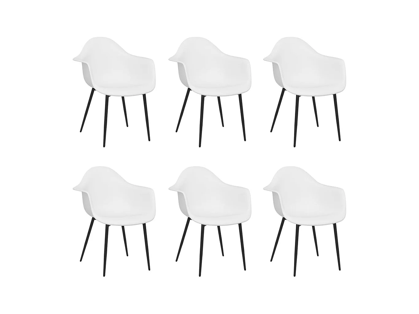 6er-set-Stühle| Esszimmerstühle Weiß PP -gkd612622