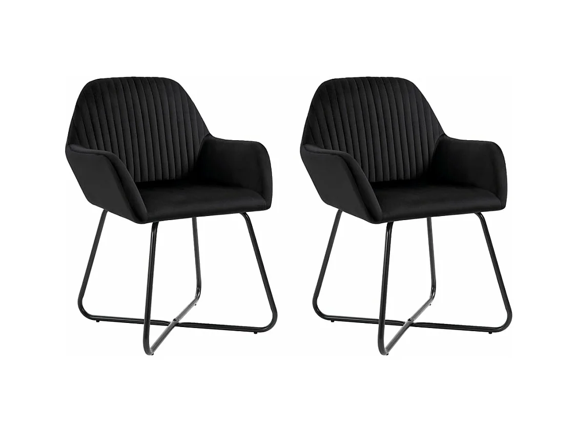 Chaises à manger Lot de 2 Noir Velours REO51441