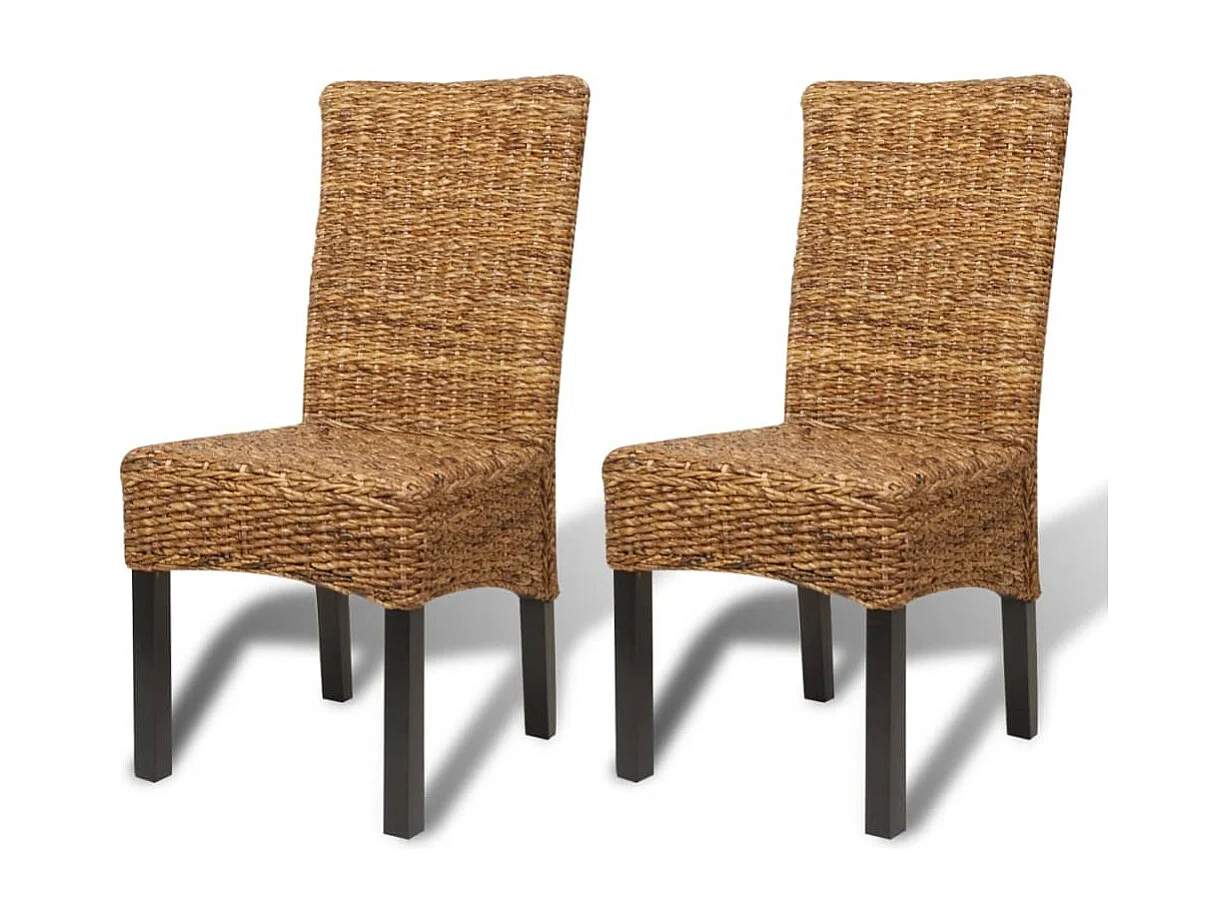 Juego de 2 Sillas de comedor madera maciza de mango y abacá ES245450