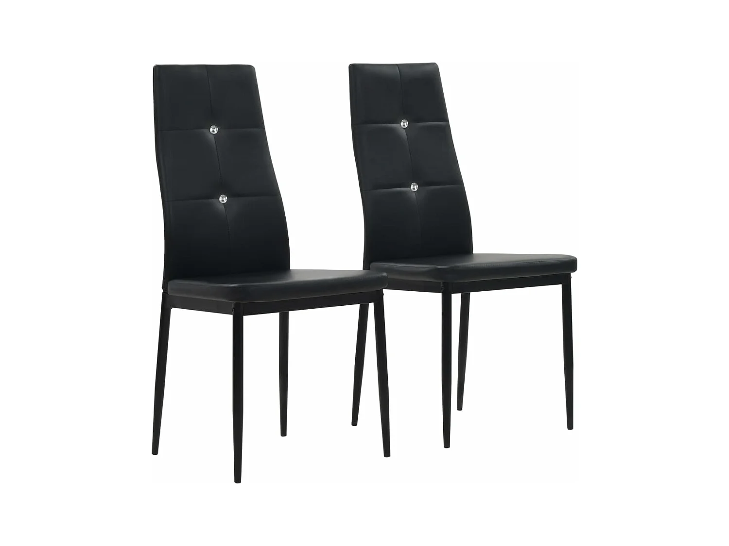 Chaises à manger Lot de 2 noir similicuir REO46607