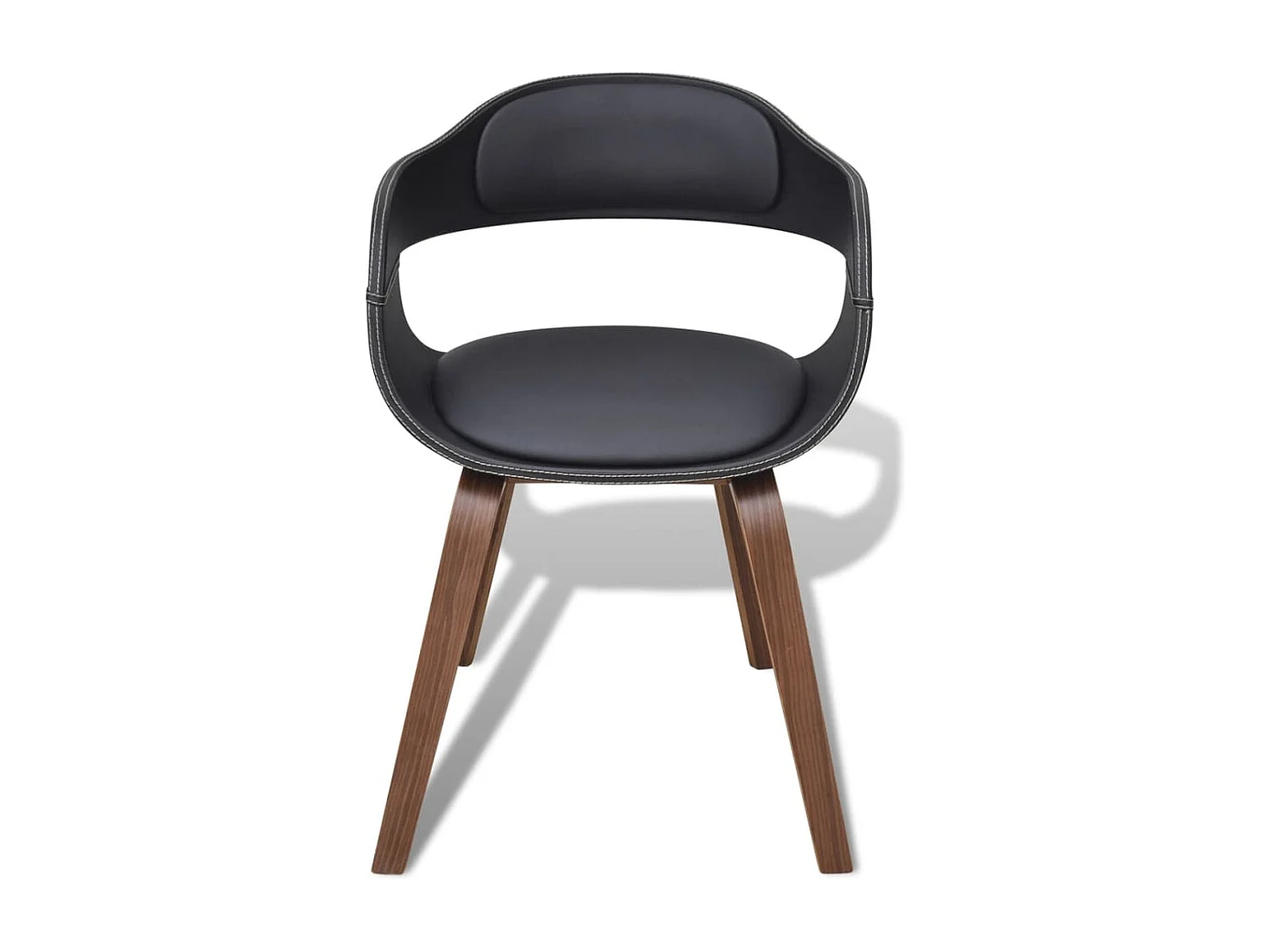 2er-set-Stühle| Esszimmerstühle Schwarz Bugholz und Kunstleder -gkd873563