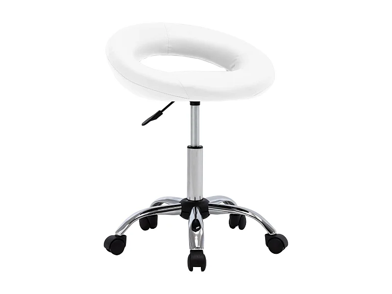 Chaise pivotante de salle à manger Blanc Similicuir REO52431