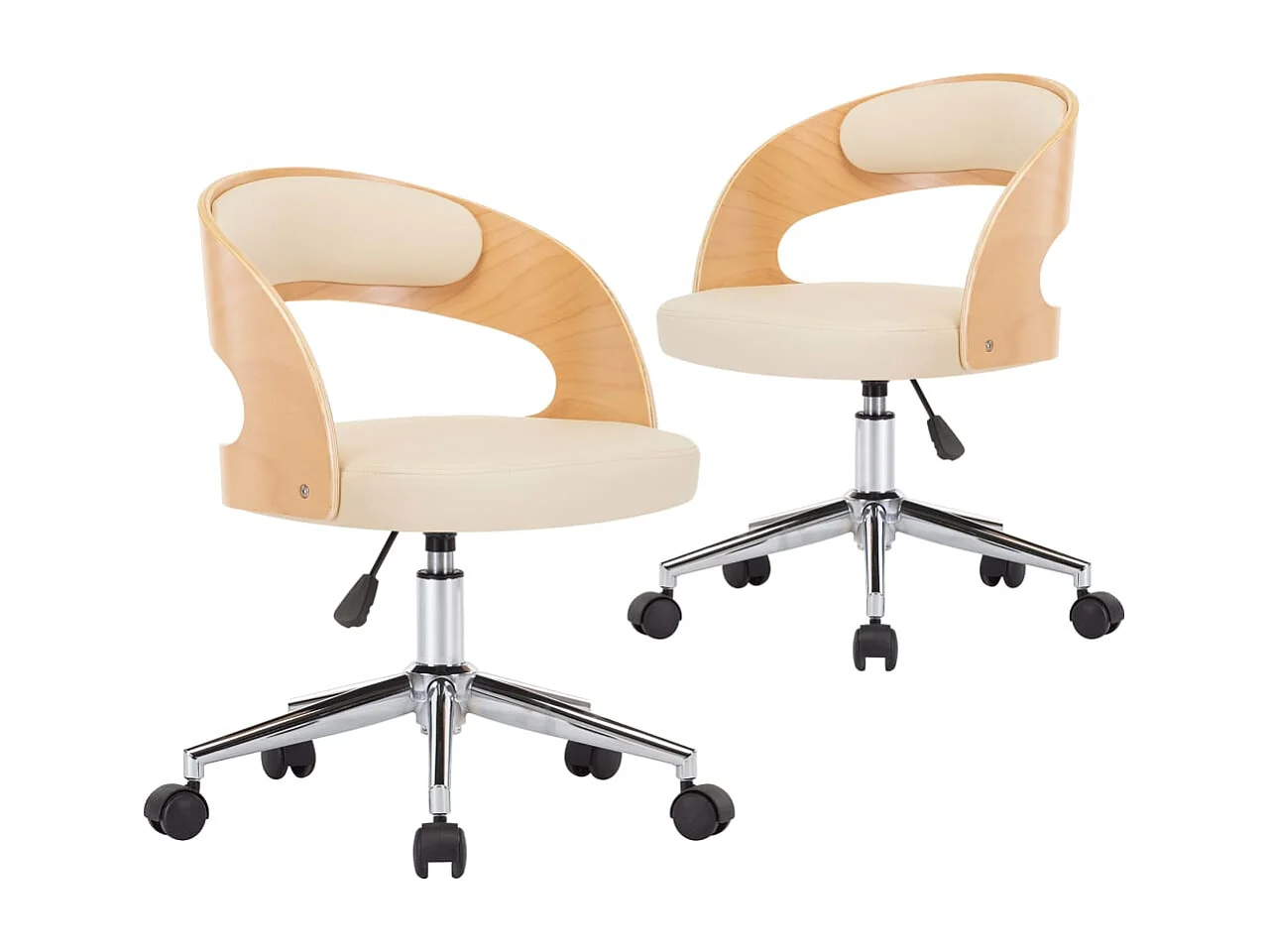 Chaises pivotantes à manger Lot de 2 bois courbé et similicuir REO17478