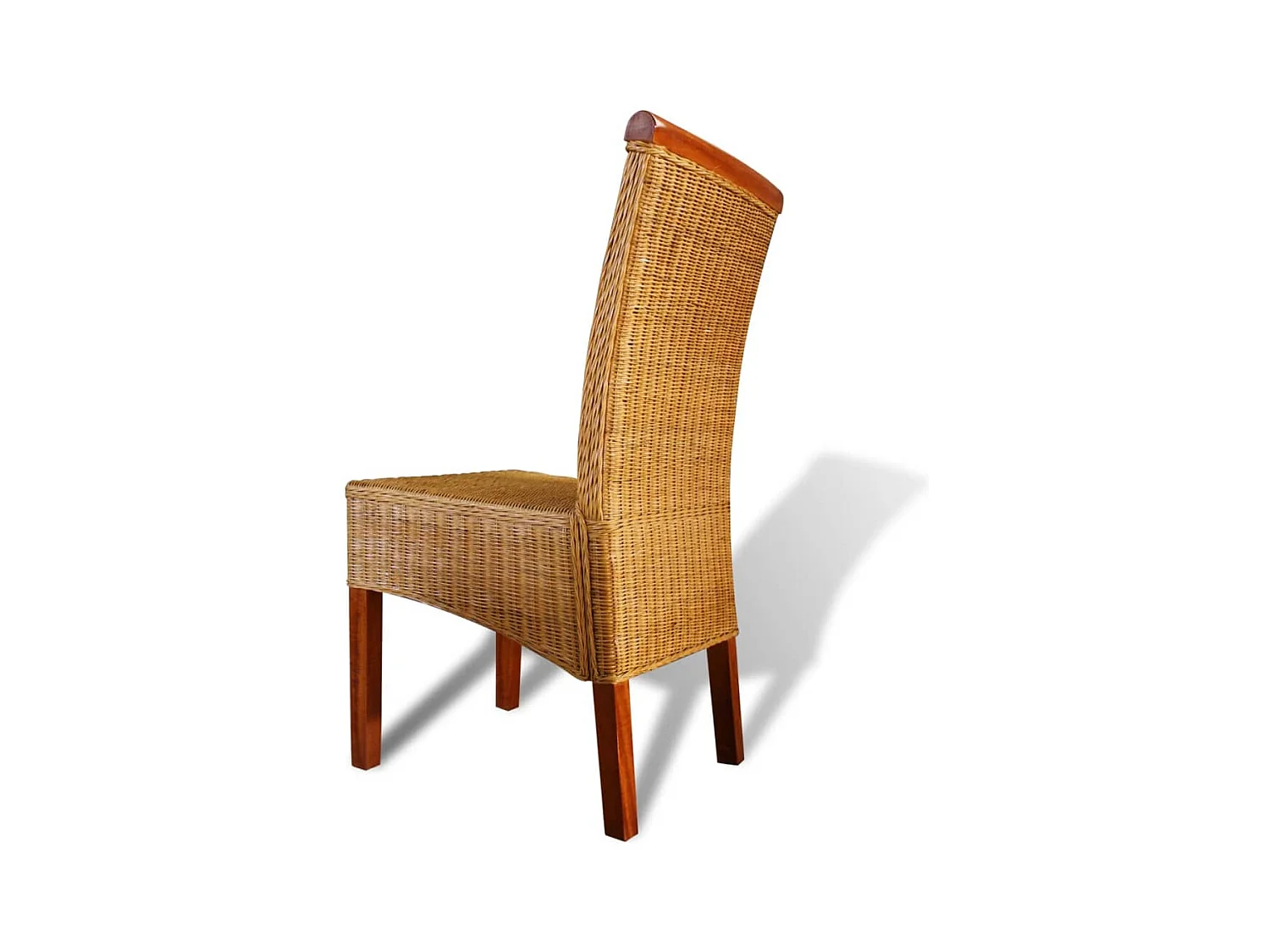 Juego de 4 Sillas de comedor ratán natural marrón ES454532