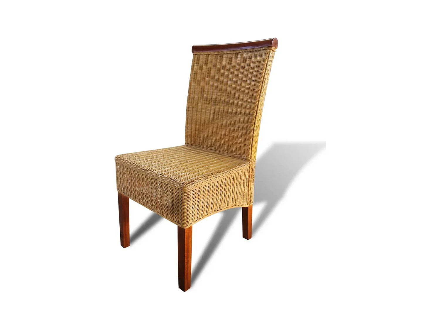 Juego de 4 Sillas de comedor ratán natural marrón ES454532