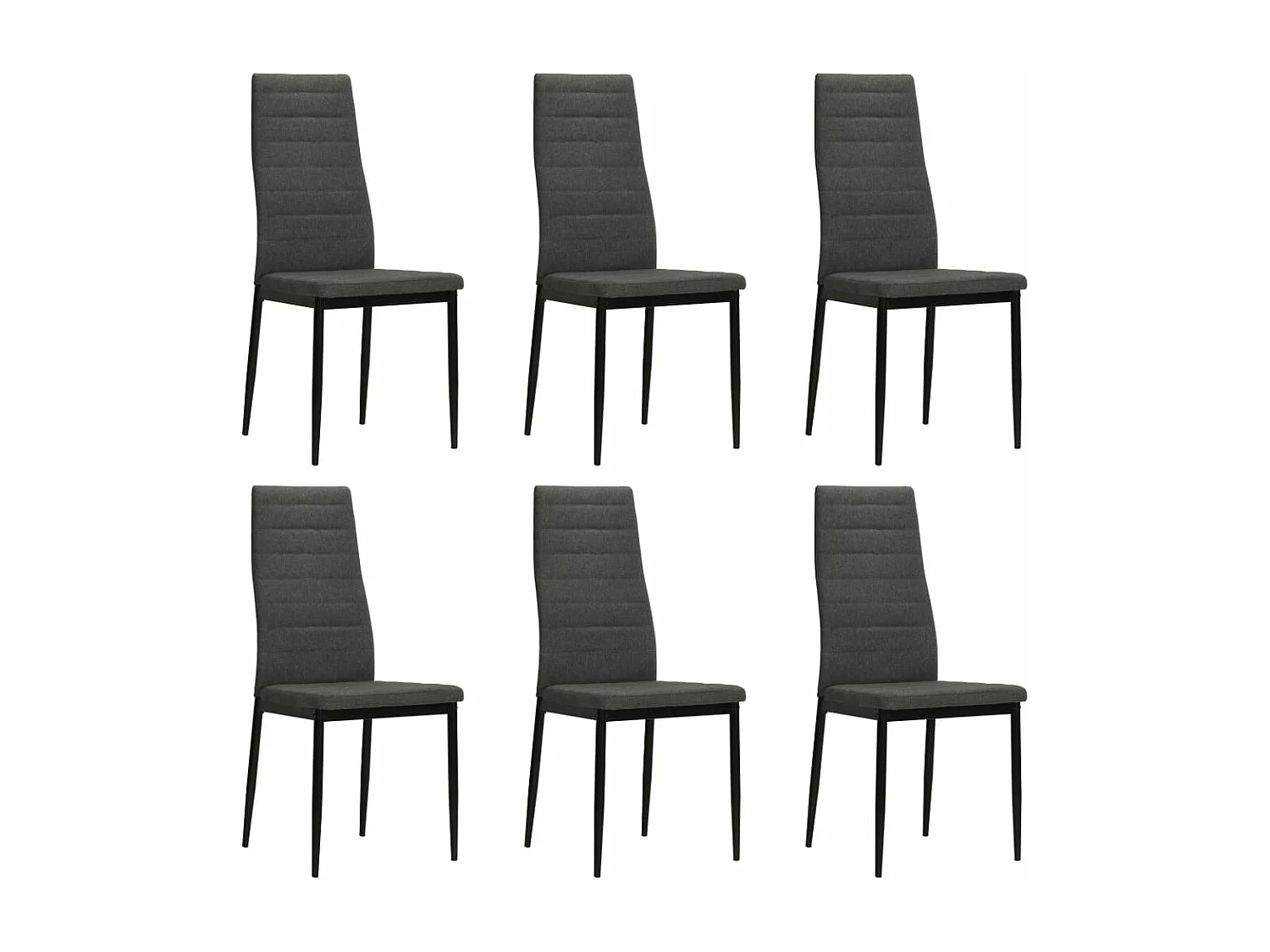 Chaises à manger Lot de 6 gris foncé tissu REO18511